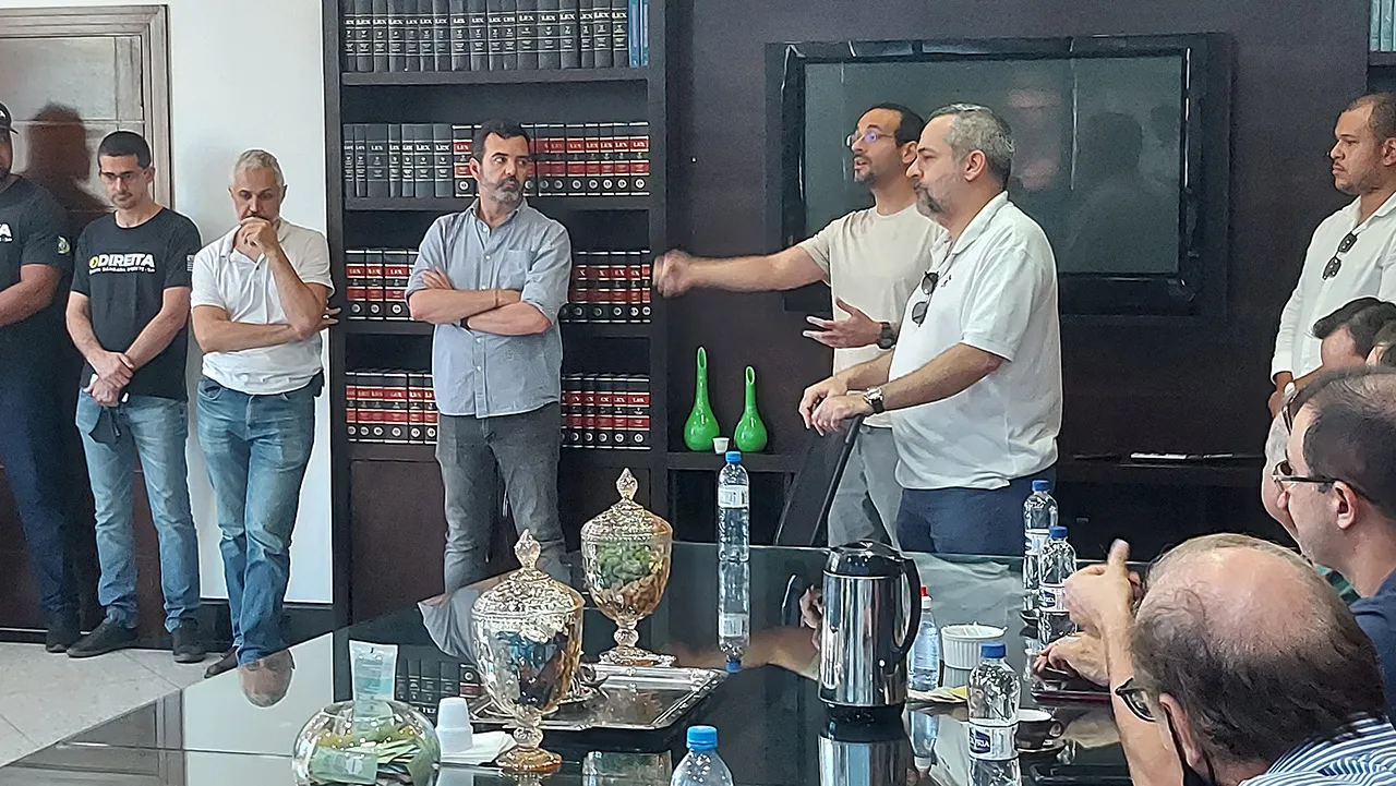 Abraham e Arthur Weintraub em encontro político na cidade de Americana
