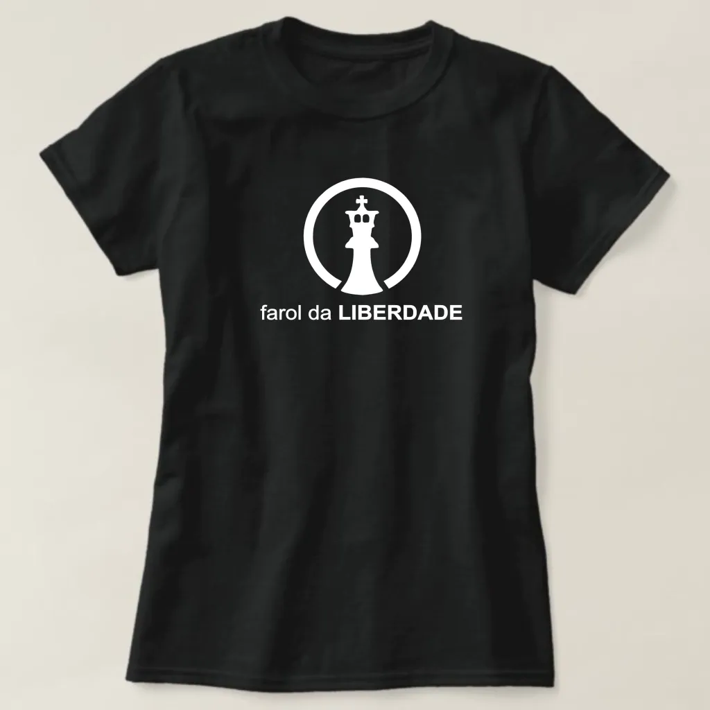 Baby Look Farol da Liberdade - Logo Oficial ref.201, cor Preto