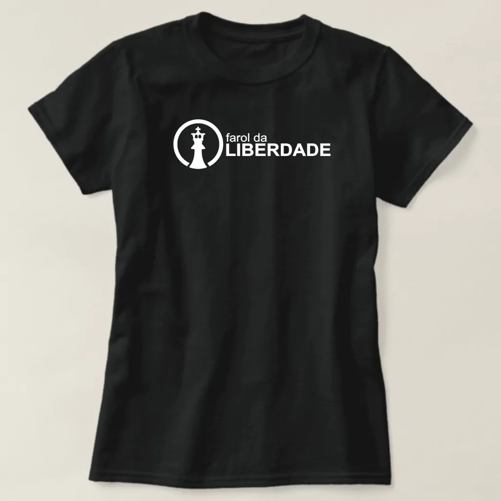 Baby Look Farol da Liberdade - Logo Oficial ref.301, cor Preto