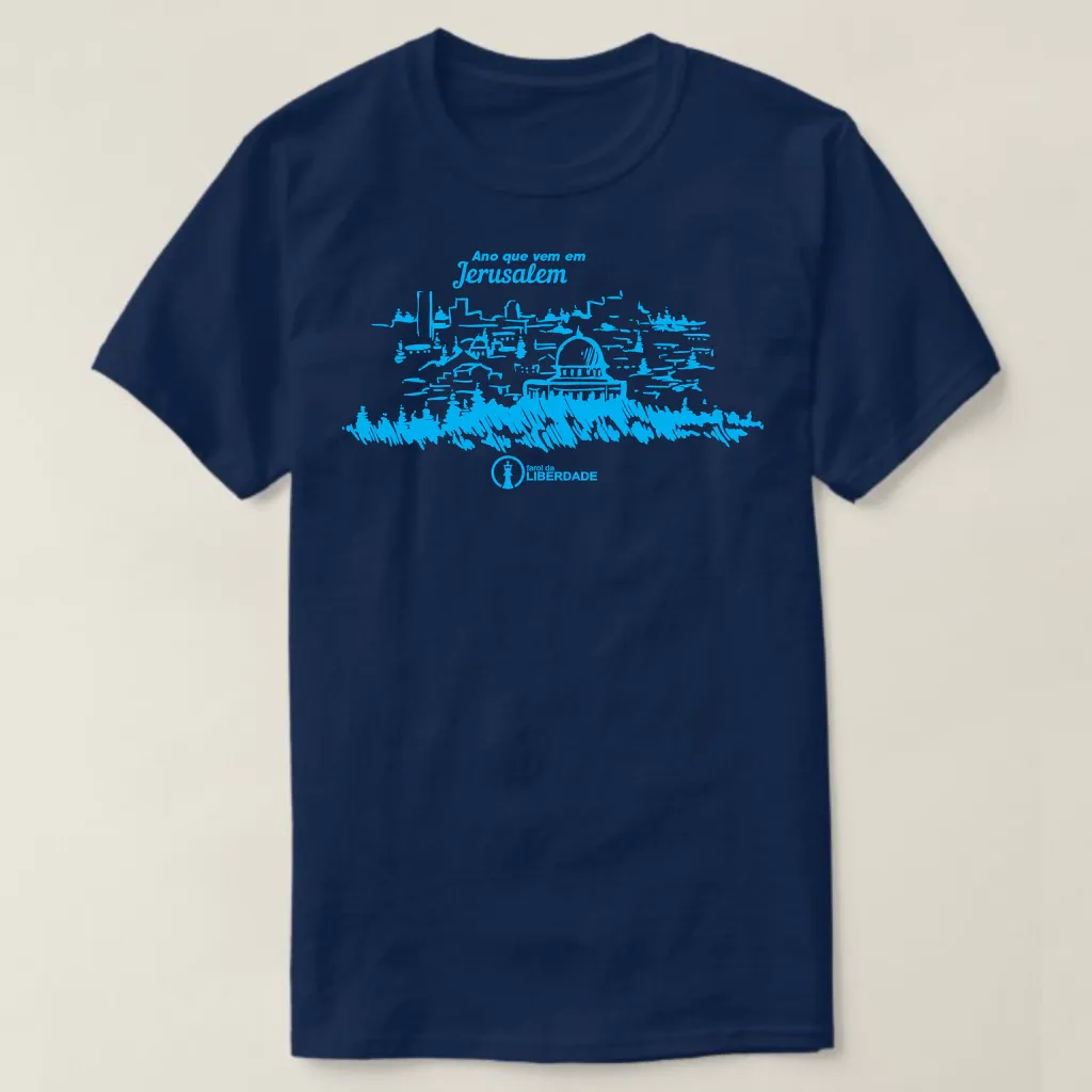 Camiseta Farol da Liberdade - Ano que vem em Jerusalém! ref. 110-1, cor Azul