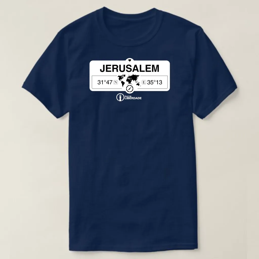 Camiseta Farol da Liberdade - Coordenadas da Promessa! ref. 108-1, cor Azul