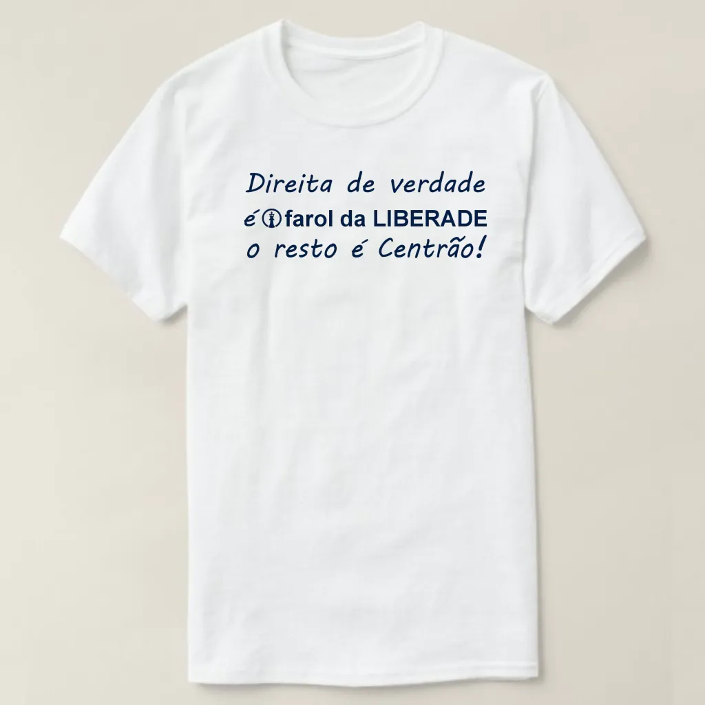 Camiseta Farol da Liberdade - Direita de Verdade! ref. 104-1, cor Branco