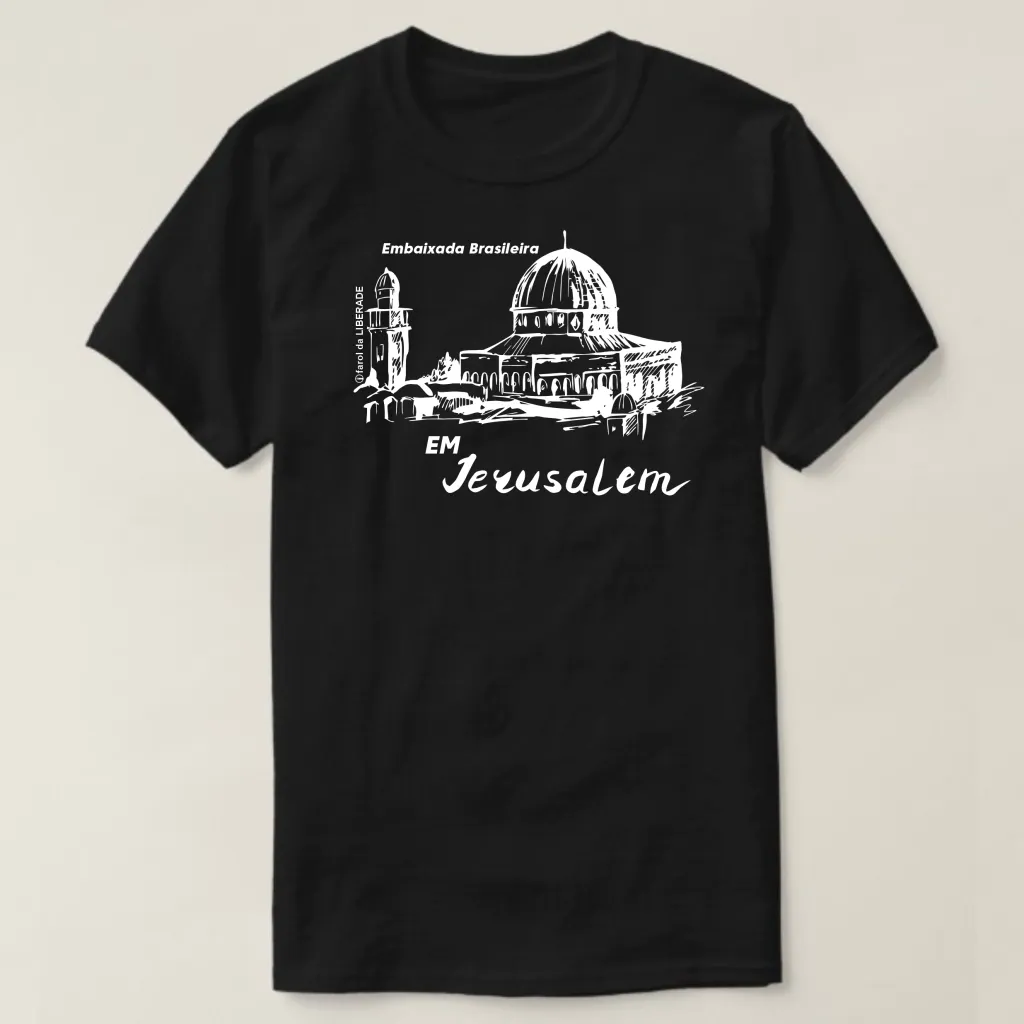 Camiseta Farol da Liberdade - Embaixada Brasileira em Jerusalém! ref. 106-1, cor Preto