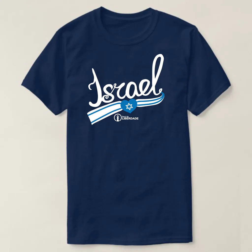 Camiseta Farol da Liberdade - Israel! ref. 107-1, cor Azul