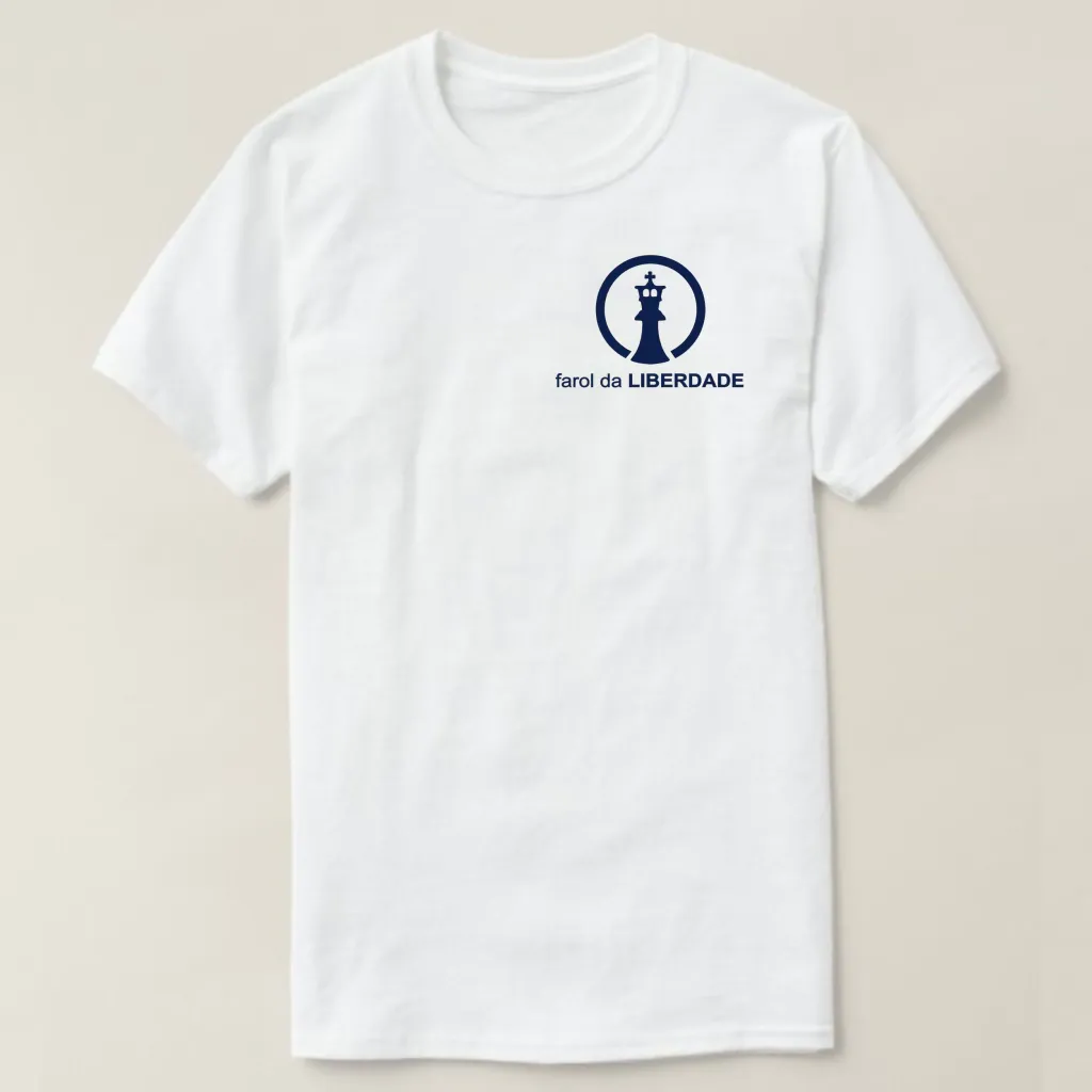 Camiseta Farol da Liberdade - Logo Oficial ref.100 Plus, cor Branco