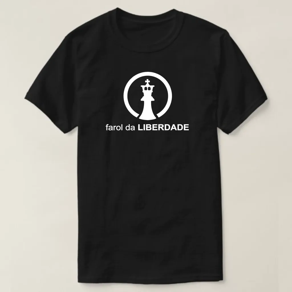 Camiseta Farol da Liberdade - Logo Oficial ref.200 Plus, cor Preto