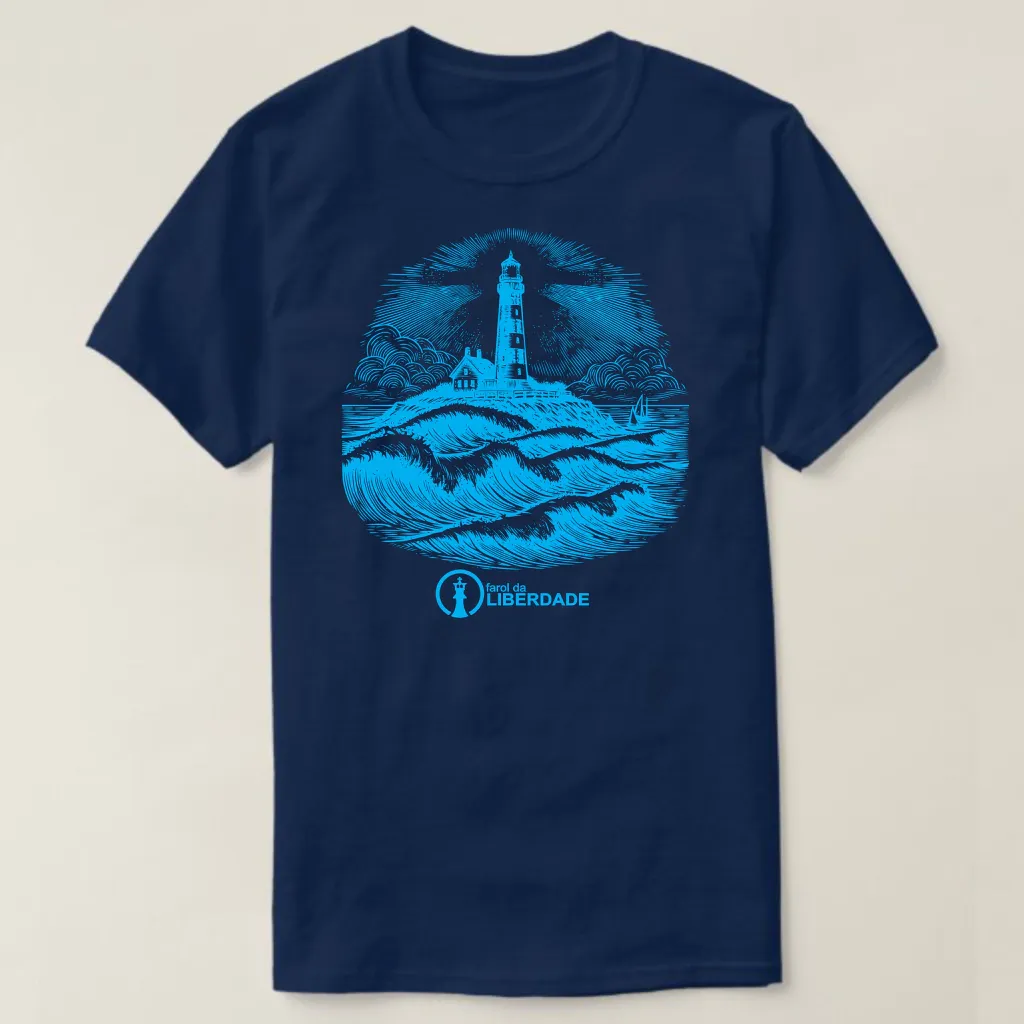 Camiseta Farol da Liberdade - O Farol ref. 103-1, cor Azul
