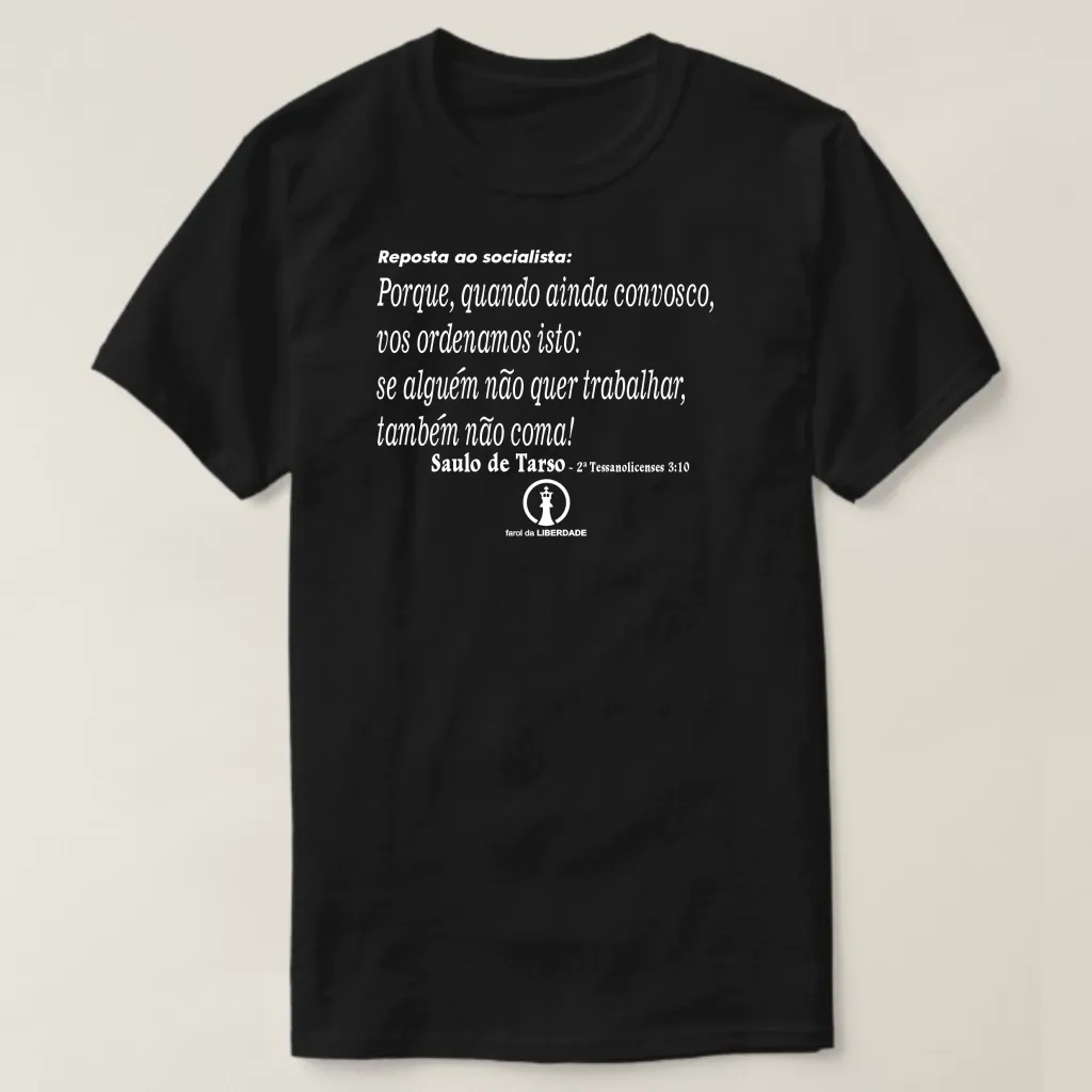 Camiseta Farol da Liberdade - Resposta ao Socialista! ref. 111-1, cor Preto