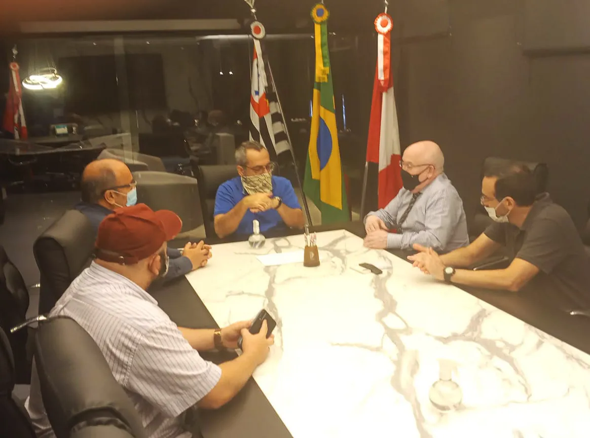 Reunião de Abraham e Arthur Weintraub na Associação Comercial e Industrial de Marília (ACIM)